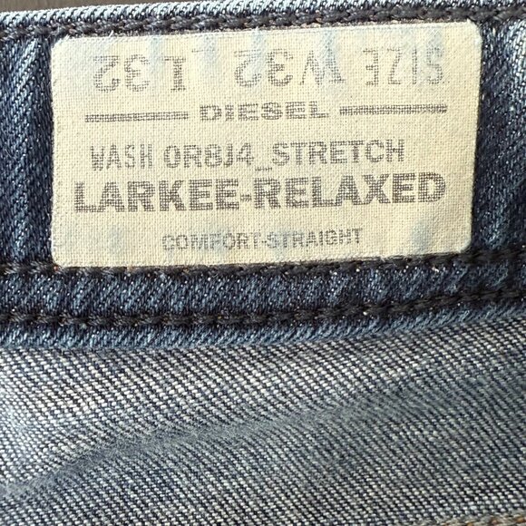 Diesel Larkee Relaxed Jeans Mens‎ 32x27.5 Blue Button Fly Medium Wash Y2K - Picture 9 of 16